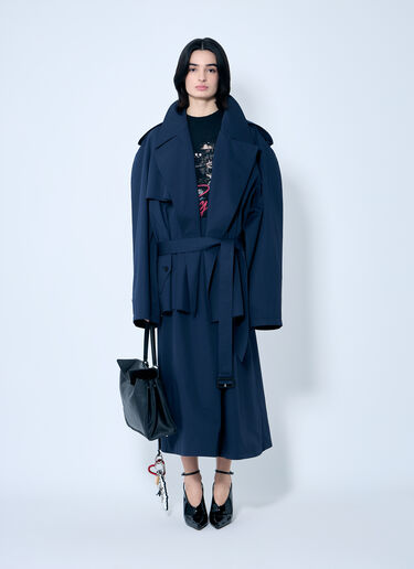 Balenciaga 短款做旧下摆风衣  蓝色 bal0259004