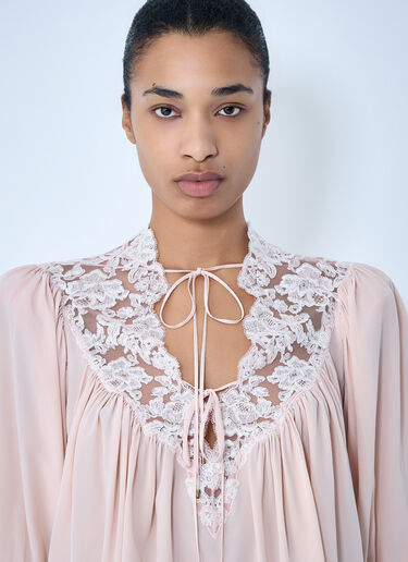 Chloé Lace Trim Blouse Pink chl0263017