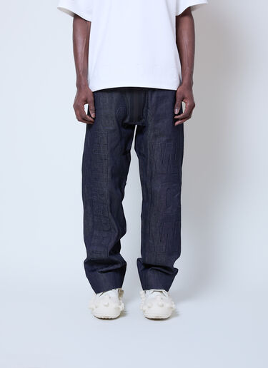 Walter Van Beirendonck x G-STAR Embossed Denim Jeans Blue wlt0160031