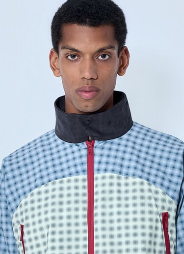 Metalwood Checked Zip-Up Jacket Blue met0164009