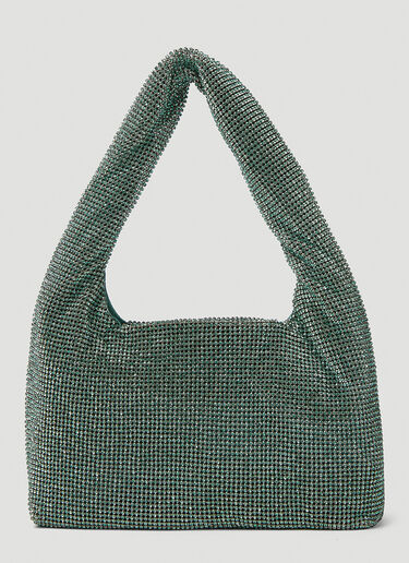 KARA Crystal Mesh Armpit Shoulder Bag Green kar0249006