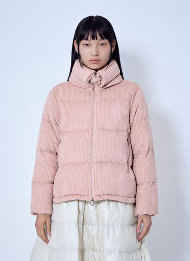 LN-CC® - Moncler: Lumineux Corduroy Short Down Jacket - Pink Moncler Lumineux Corduroy Short Down Jacket Pink mon0266022