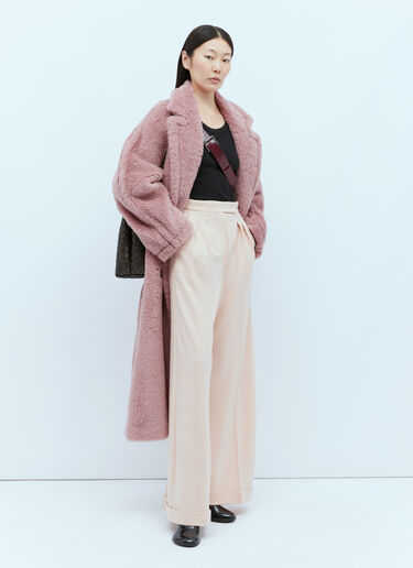 Max Mara Wool Jersey Wide Leg Pants Pink max0254071