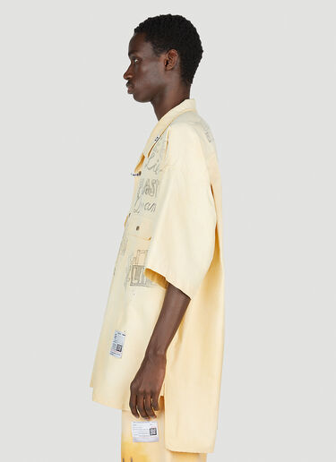 Maison Mihara Yasuhiro Distressed Short Sleeve Shirt Yellow mmy0152005