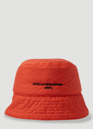 Stella McCartney 로고 자수 버킷 햇 레드 stm0254004