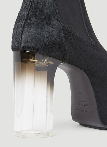 Rick Owens Hairy Platform Heel Boots Black ric0251050