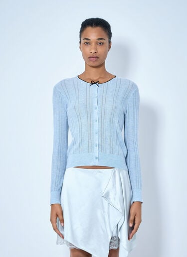 LN-CC® - Acne Studios: Ribbed Cardigan with Button Fastening - Light Blue Acne Studios Ribbed Cardigan with Button Fastening Light Blue acn0265063