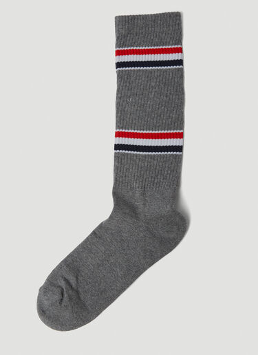Thom Browne Hector Mid Calf Socks Grey thb0249007