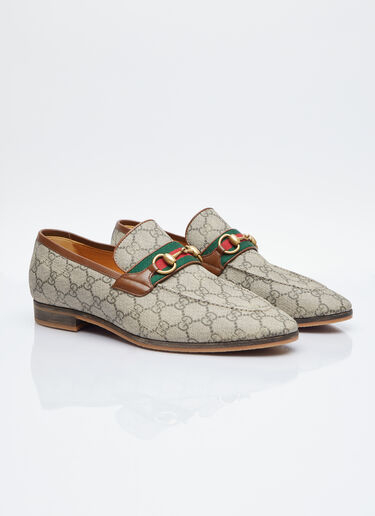 Gucci Horsebit Web Loafers Beige guc0154024