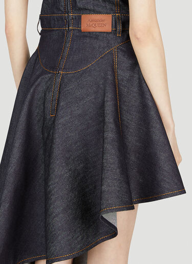 Alexander McQueen Flared Denim Dress Blue amq0252029