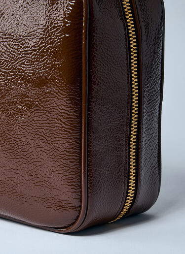 Miu Miu Beau Naplak Patent Shoulder Bag Brown miu0259030