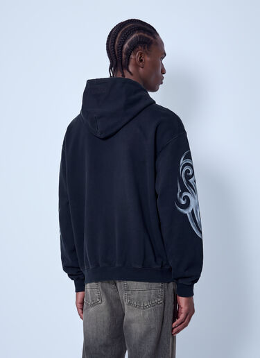 LN-CC® - VETEMENTS: Graffiti Tribal Zip-Up Hoodie - Black VETEMENTS Graffiti Tribal Zip-Up Hoodie Black vet0166011
