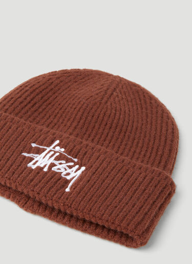 Stüssy Logo Embroidery Beanie Hat Brown sts0151027