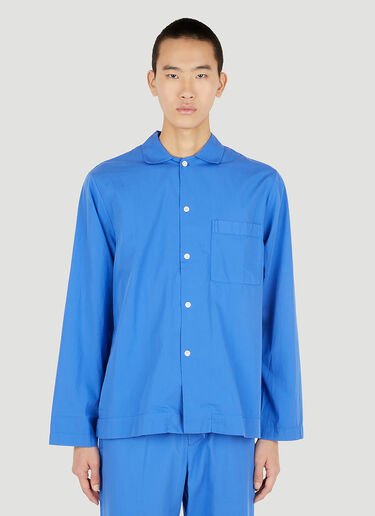 Tekla Classic Pyjama Shirt Blue tek0351019