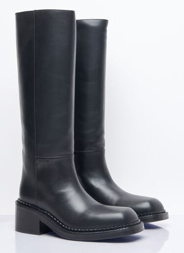 Prada Leather Knee-High Boots Black pra0258060