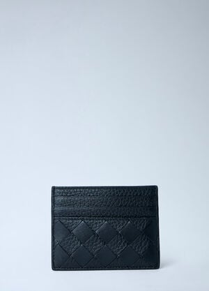 Bottega Veneta Intrecciato Leather Card Holder Black bov0163009