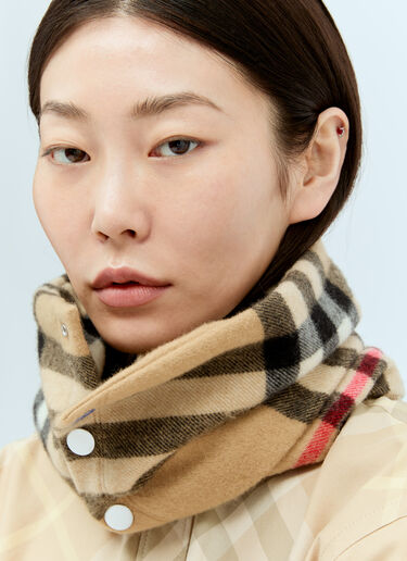 Burberry Check Cashmere Snood Beige bur0255077