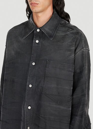 MM6 Maison Margiela Crease Effect Denim Shirt Black mmm0153005