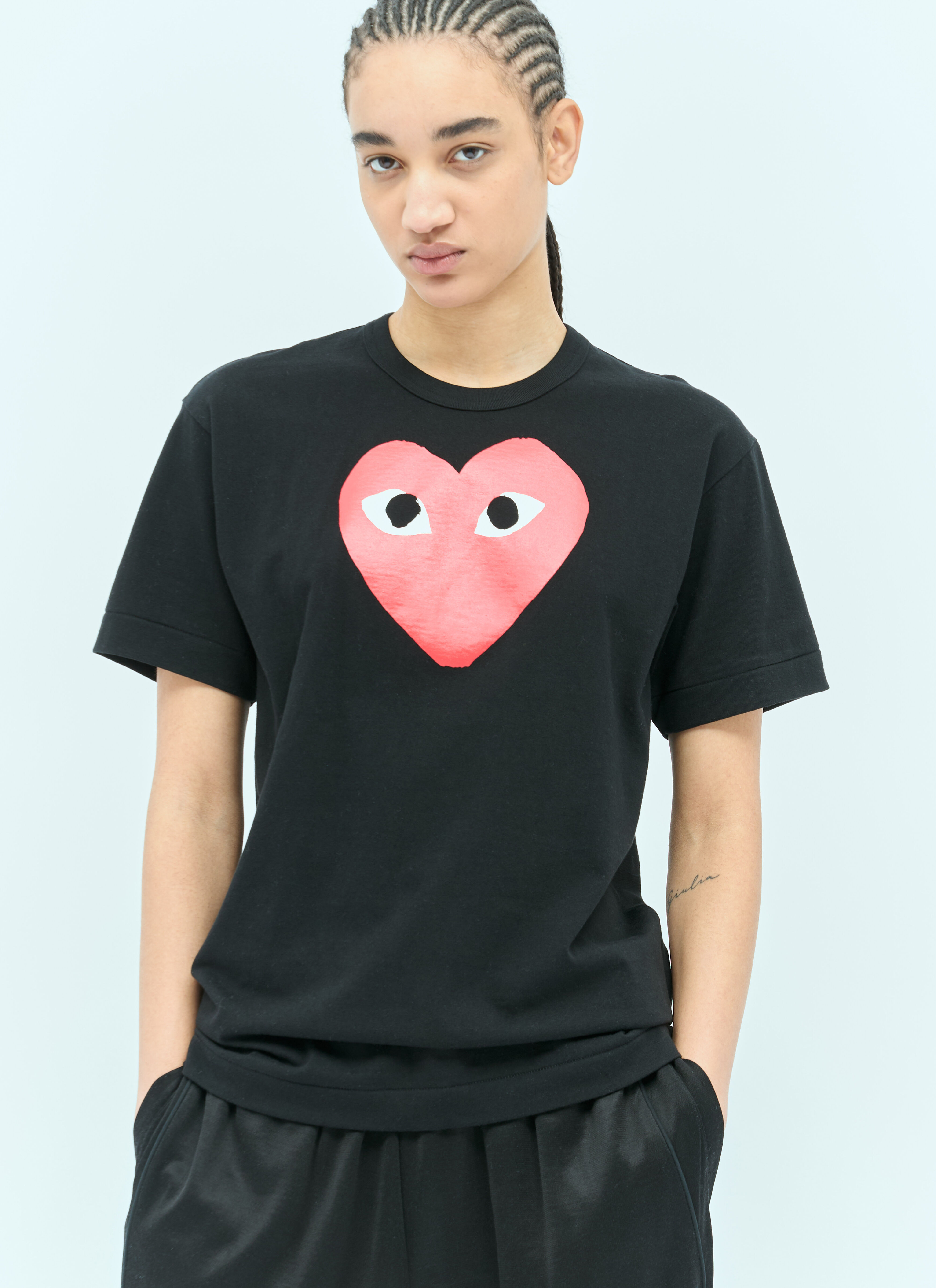 Comme Des Garçons PLAY Logo Print T-Shirt Black cpl0356013