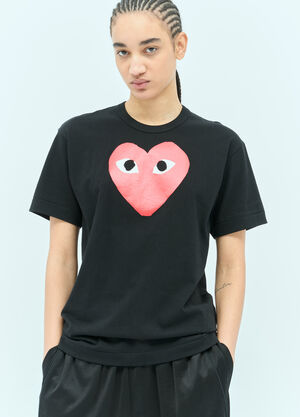 Comme Des Garçons PLAY Logo Print T-Shirt Black cpl0356013