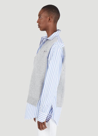 Maison Margiela Knit Vest Layered Shirt Blue mla0246006