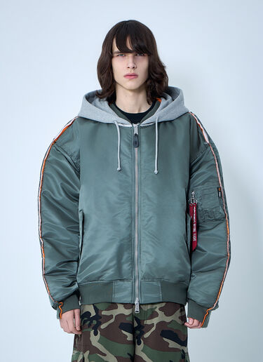 VETEMENTS Bomber Jacket with Attached Hood Green vet0164006