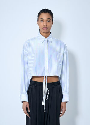 Alexander Wang クロップボタンダウンシャツ ブルー awg0260006