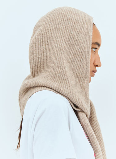 GANNI Soft Wool Balaclava Beige gan0258062
