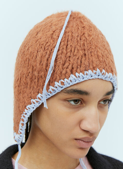 Acne Studios Self-Tie Knit Hat Burgundy acn0254009
