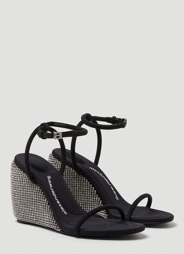 Alexander Wang Dahlia Crystal Wedge Heels Black awg0249050