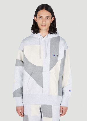 Champion x Anrealage Contrast Panel Hooded Sweatshirt Grey chn0151001