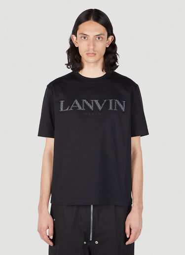 Lanvin Embroidered Logo T-Shirt Black lnv0151011