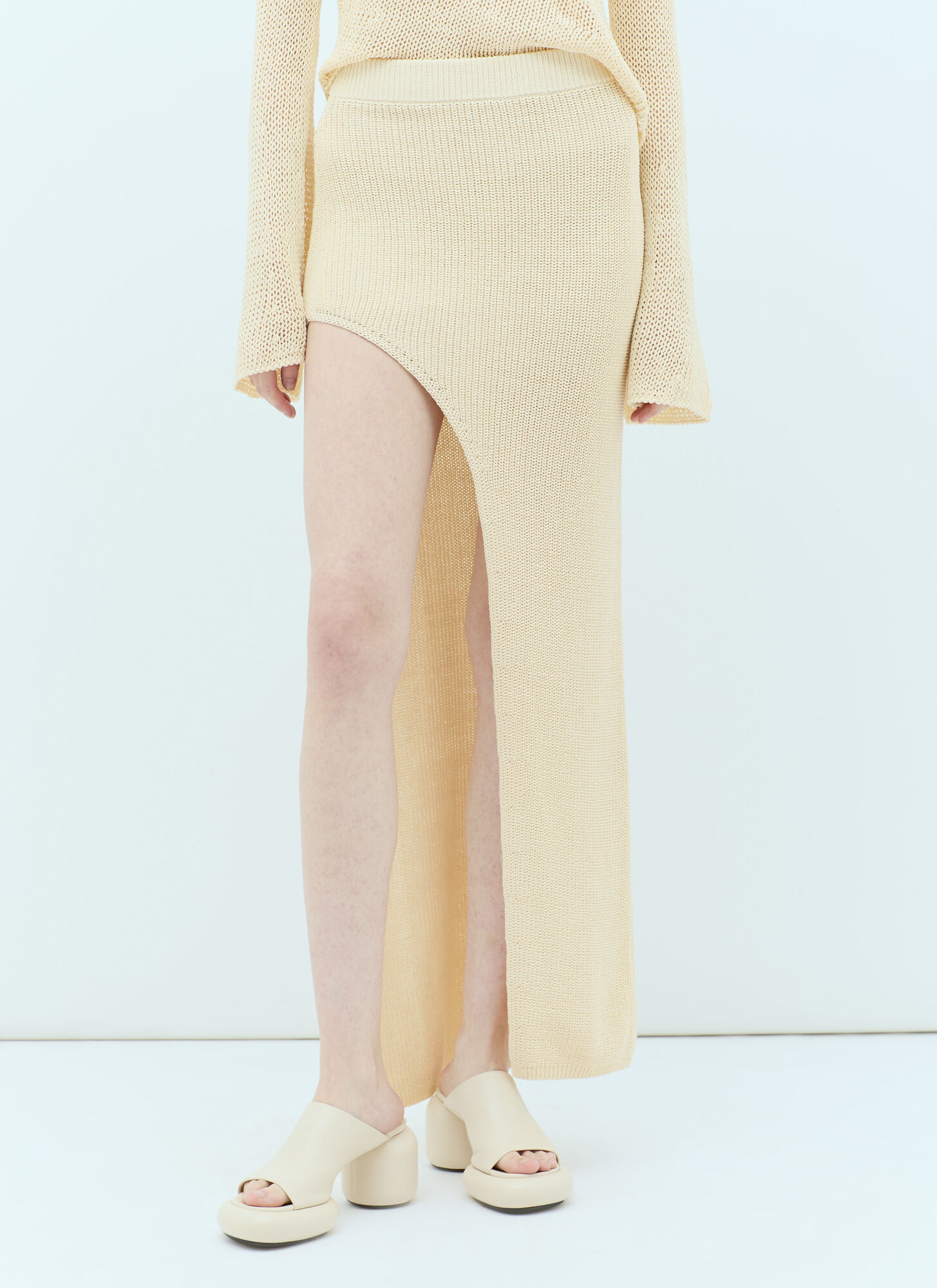Aya Muse Asymmetric Skirt In Beige