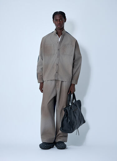 Washed Cotton Track Shirt Balenciaga Washed Cotton Track Shirt Beige bal0161002