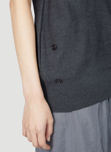 Lemaire Sleeveless Twisted Cardigan Dark Grey lem0252010