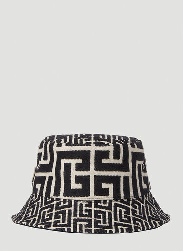 Balmain 자카드 모노그램 버킷 햇 블랙 bln0152019