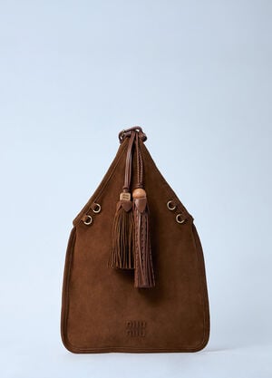 Miu Miu Suede Handbag With Tassels Brown miu0261020
