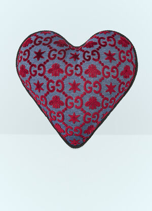 Les Ottomans GG Heart Shaped Cushion Silver wps0691103