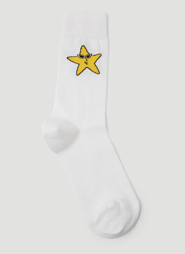 Star Socks Sky High Farm Workwear Star Socks White skh0350010