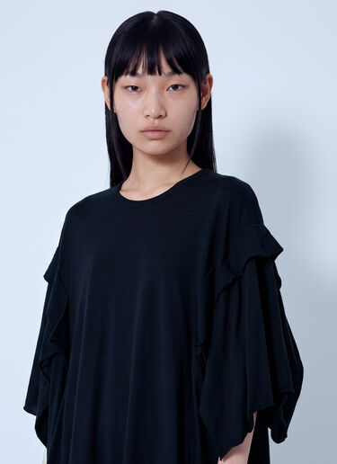 LN-CC® - Yohji Yamamoto: Draped Long Sleeve T-Shirt - Black Yohji Yamamoto Draped Long Sleeve T-Shirt Black yoy0263021