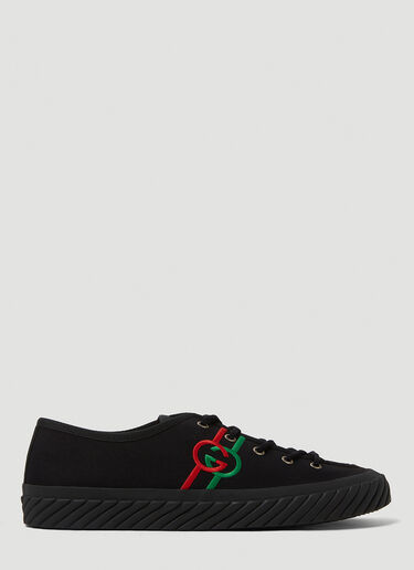 Gucci GG Embroidered Plimsoll Sneakers Black guc0150182