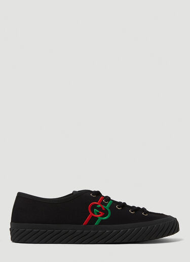 GG Embroidered Plimsoll Sneakers Gucci GG Embroidered Plimsoll Sneakers Black guc0150182