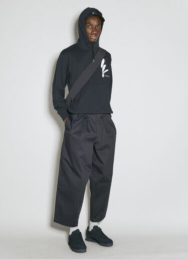 Yohji Yamamoto x NE Logo Print Hooded Sweatshirt Black yoy0154011