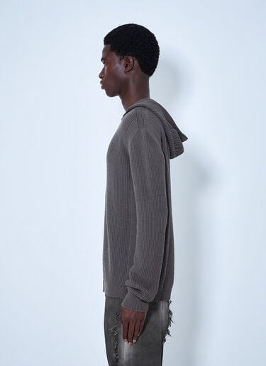 Rick Owens Wool Zipped Hoodie Grey ric0165067