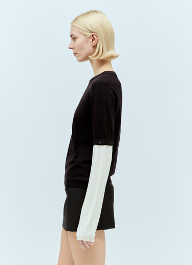 JW Anderson Contrast Sleeve Sweater Black jwa0255014