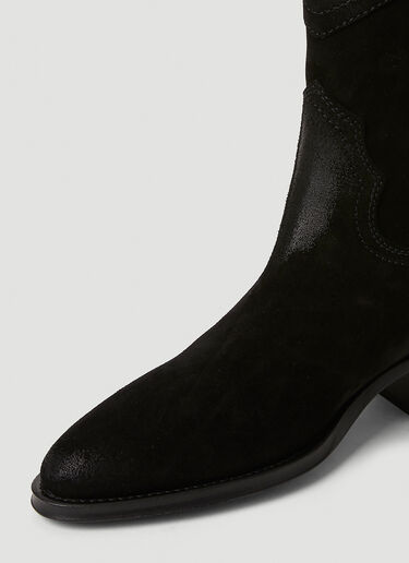 Saint Laurent Lukas Suede High Western Boots Black sla0245166