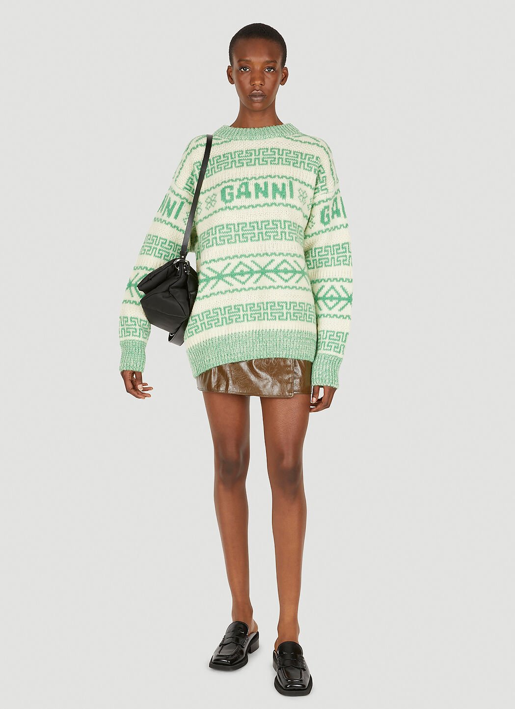 Ganni green sweater 2025