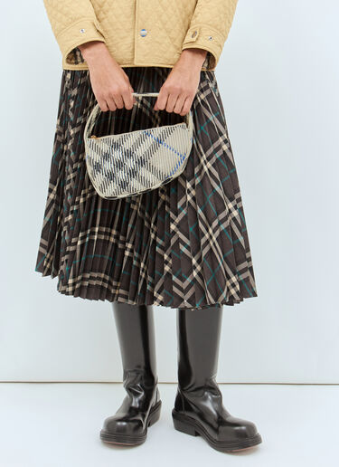 Burberry Check Mini Knitted Shoulder Bag Beige bur0257024