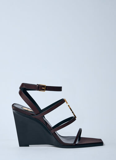 Saint Laurent Cassandre Wedges Brown sla0259024