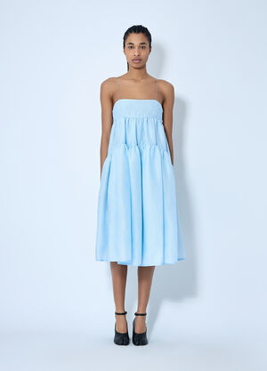 Cecilie Bahnsen Layered Midi Dress Light Blue cec0260002